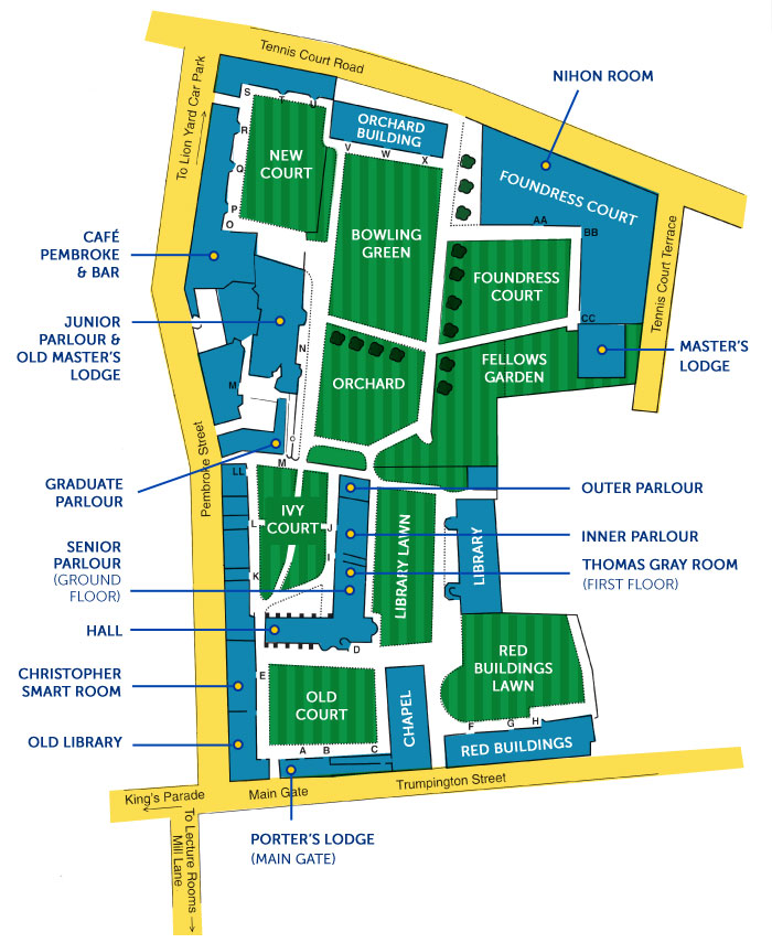 Map of Pembroke College.